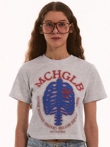 Infrared Bones Crop Tee - Melange - MATCHGLOBE - Modalova