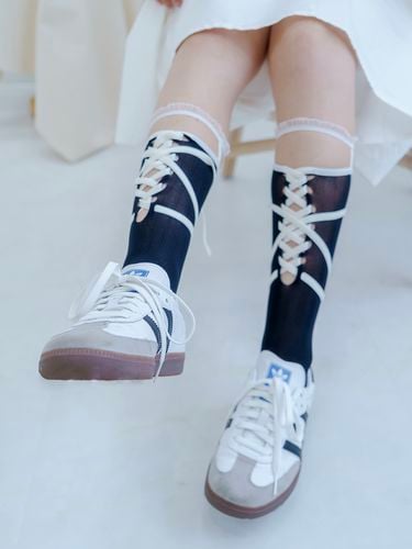 Van Tie Knee Socks_2 Colors - meminn - Modalova