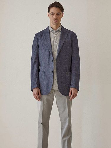 Peaked Standard Fit Linen Jacket - birbante - Modalova