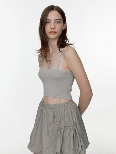 Ring Strap Knit Top - Gray - SOFT SEOUL - Modalova