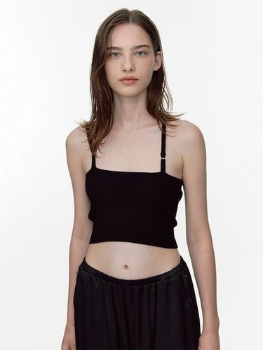 Ring Strap Knit Top - Black - SOFT SEOUL - Modalova