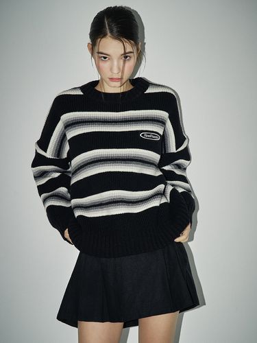 Stripe Wool Knit Sweater _Black - Rosefrantz - Modalova