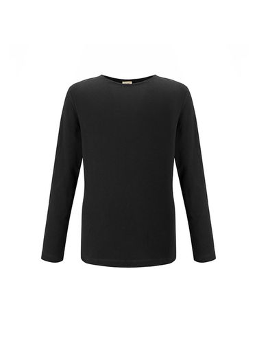 Basic Boat Neck T-Shirt _ Black - ADHOC - Modalova