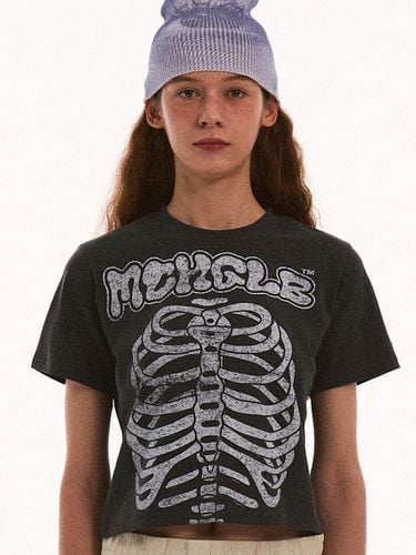 Vintage Bones Crop Tee - Dark Grey - MATCHGLOBE - Modalova