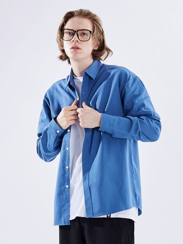 Basic Oversized Fit Long Sleeves Shirt - GHOST REPUBLIC - Modalova