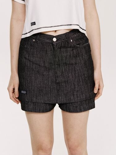 Layered Denim Shorts_Black Denim - OoH-AHh! - Modalova