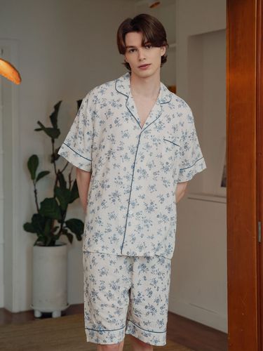 Merci Rayon-blend Short Sleeved Pajama for Men - LUNALUZ STUDIO - Modalova