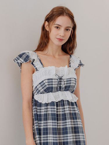 Rennes Checkered Sleeveless Pajama Dress - LUNALUZ STUDIO - Modalova