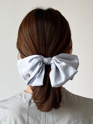 Cameo Big Ruffle Ribbon Hair Barrette_Airy Blue - oar - Modalova