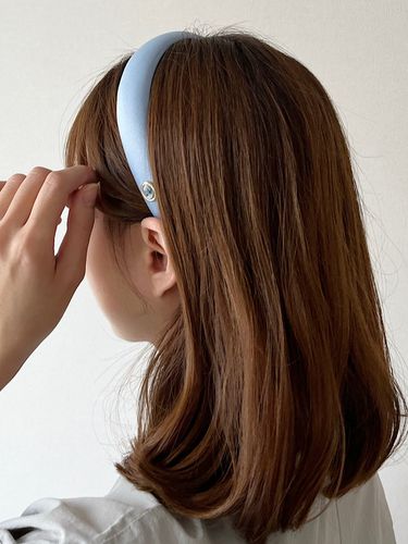 Vintage Mood Cameo Satin Volume Hairband_Airy Blue - oar - Modalova