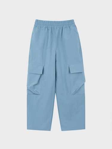 Wide Nylon Cargo Pants_Blue - LIEU HOMME - Modalova