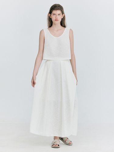 Gather Balloon Long Skirt_White - WNDERKAMMER - Modalova