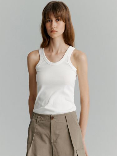 Ribbed U-neck Sleeveless Top _White - THE RYE - Modalova