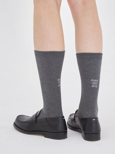 Warm Knit Socks_Charcoal Gray - DONUTVINYLSHOP - Modalova