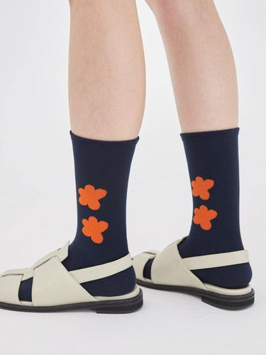 Summer Trumpet Creeper Socks_Navy - DONUTVINYLSHOP - Modalova