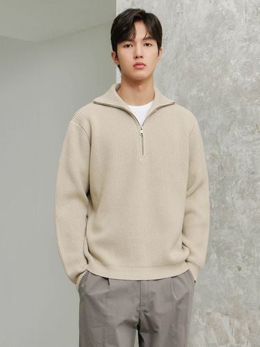 Siena 1/2 Zip Knit Top - Beige - INDUST - Modalova