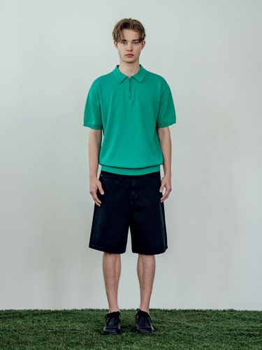 Every Half Zip Collared Short Sleeve Sweater - INDUST - Modalova