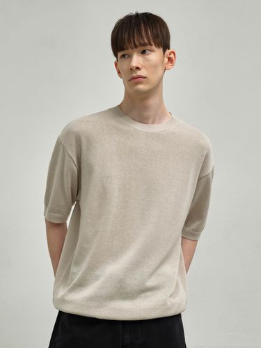 Round Neck Short Sleeve Sweater - INDUST - Modalova