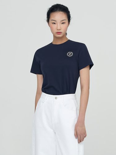 Embroidery Point T-shirt - Navy - kuho plus - Modalova