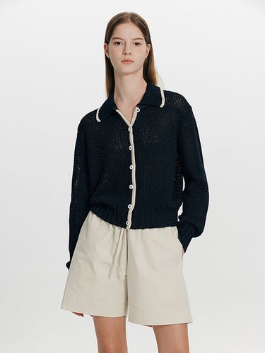 Weaved Paper Cardigan _Navy - THE RYE - Modalova