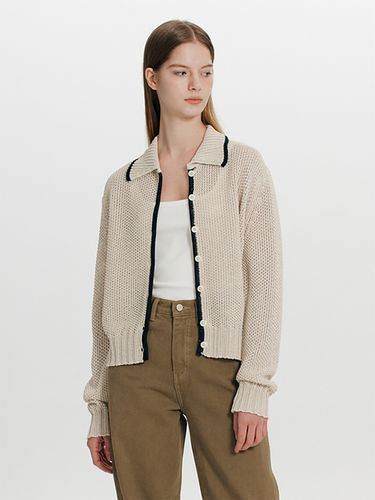 Weaved Paper Cardigan _Beige - THE RYE - Modalova