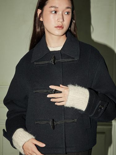 Crop Duffle Coat (Navy) - kuho plus - Modalova