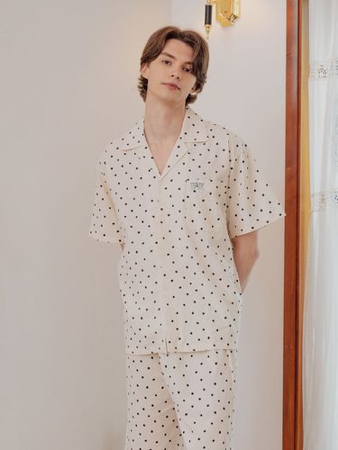 Good Mind Polka Dot Cotton Pajama for Men - LUNALUZ STUDIO - Modalova