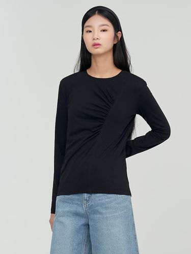 Round Neck Shirring Jersey Top - kuho plus - Modalova