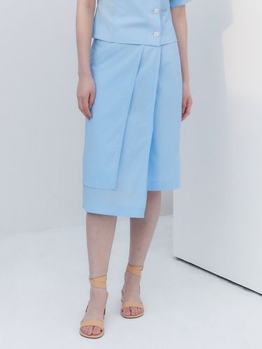 Seersucker Unbalanced Wrap Skirt _2 Colors - kuho plus - Modalova