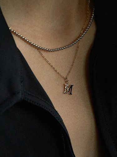 K Half Cutting Initial N Necklace - MCCOII - Modalova