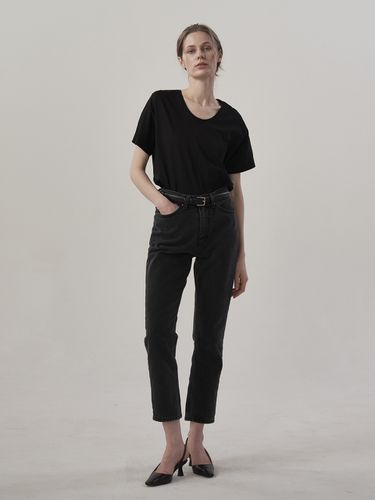 Shemen Slim Straight Denim Pants_Dark Blue - MOMET - Modalova