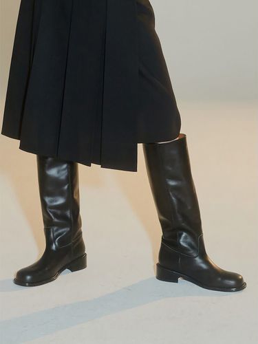 Cowhide Long Boots_Black - kuho plus - Modalova