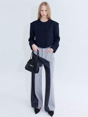 Color Mix Pants_Gray - WNDERKAMMER - Modalova