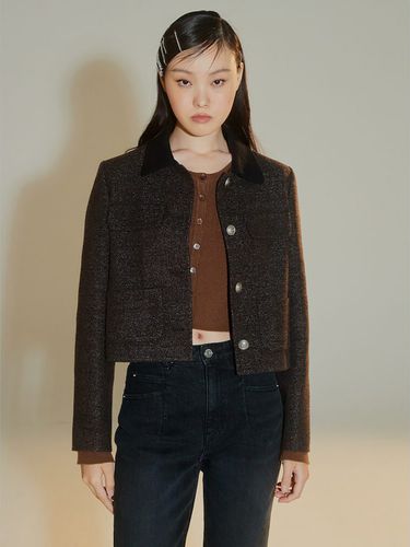 Collar Tweed Jacket _Brown - kuho plus - Modalova