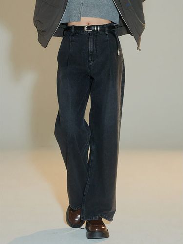 Signature Semi Wide Denim Pants _Black - kuho plus - Modalova