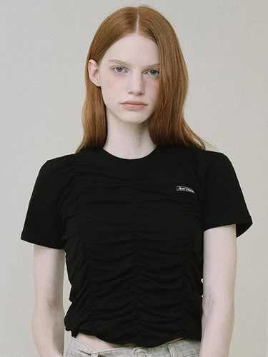 Shirring Slim T-shirt_Black - Rosefrantz - Modalova