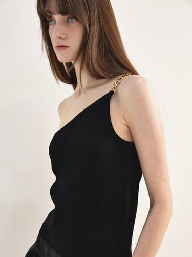 Gold Chain One Shoulder Top - Black - Mare di mari - Modalova