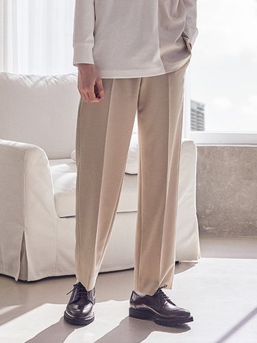 Semi-Wide Fit Pants _ Beige - ADHOC - Modalova