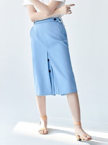 Hidden Button H-line Skirt_Blue - kuho plus - Modalova