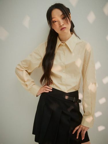 Wide Collar Shirt - Beige - kuho plus - Modalova