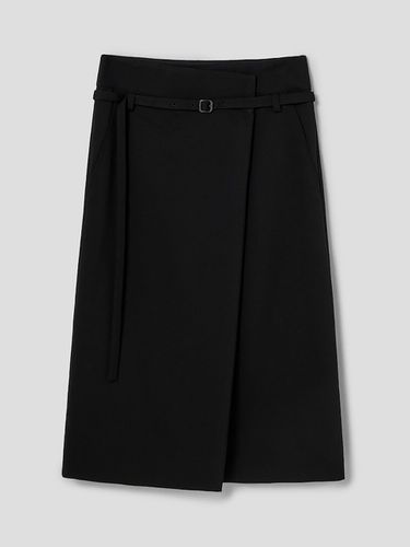 Belted Midi Skirt (Black) - kuho plus - Modalova