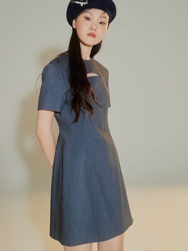 Slit Detail Mini Dress (Grey) - kuho plus - Modalova