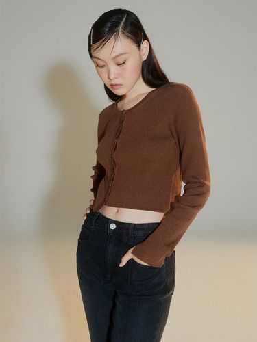 Unbalanced Ribbed Knit Cardigan - kuho plus - Modalova