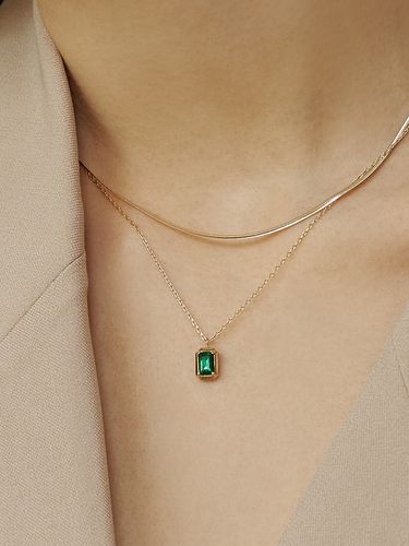 Square Marquise Emerald Necklace LFN01 - LUNNE - Modalova