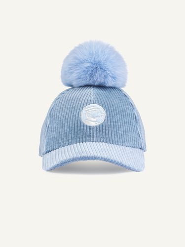 Corduroy Pompom Ball Cap_Blue - HOTEL SAINT TROPEZ - Modalova