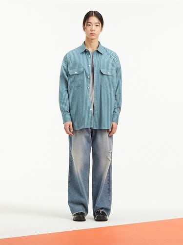 PLADS] Stripe Oversized Shirt [] - T.I FOR MEN - Modalova