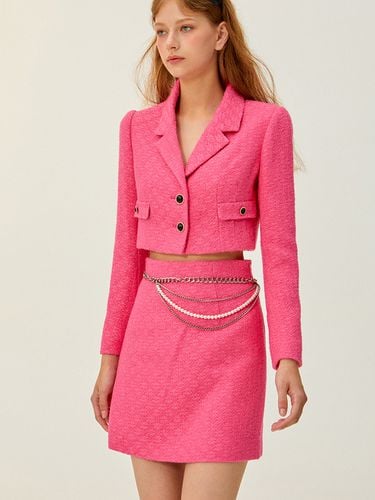 Lea Tweed Crop Jacket - Pink - IvanaHelsinki - Modalova