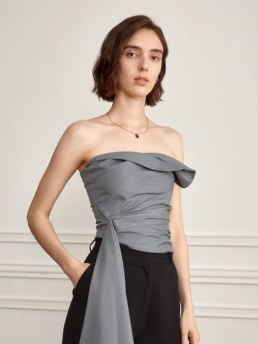 YY_Classy Asymmetric Slim Tube Top_Gray - yyiam - Modalova