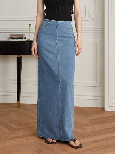 YY_Street Style Waist Line Denim Skirt - yyiam - Modalova