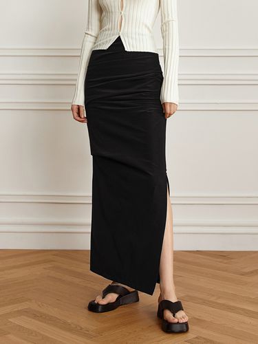 YY_Fancy Side Slit Shirring Skirt - yyiam - Modalova